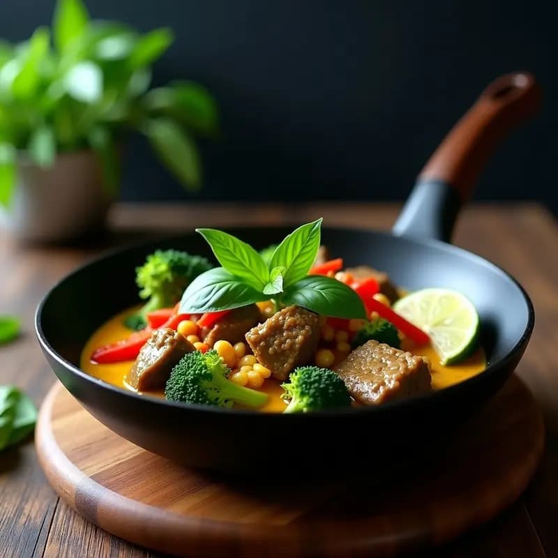 Curry Verde Tailandés con Ternera y Brócoli: Receta Picante y Baja en Carbohidratos