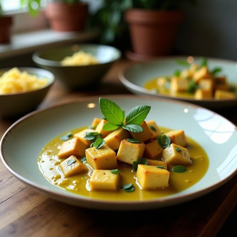 Curry Verde Tailandés con Tofo y Espárragos: Receta Vegana en Thermomix en 25 Minutos