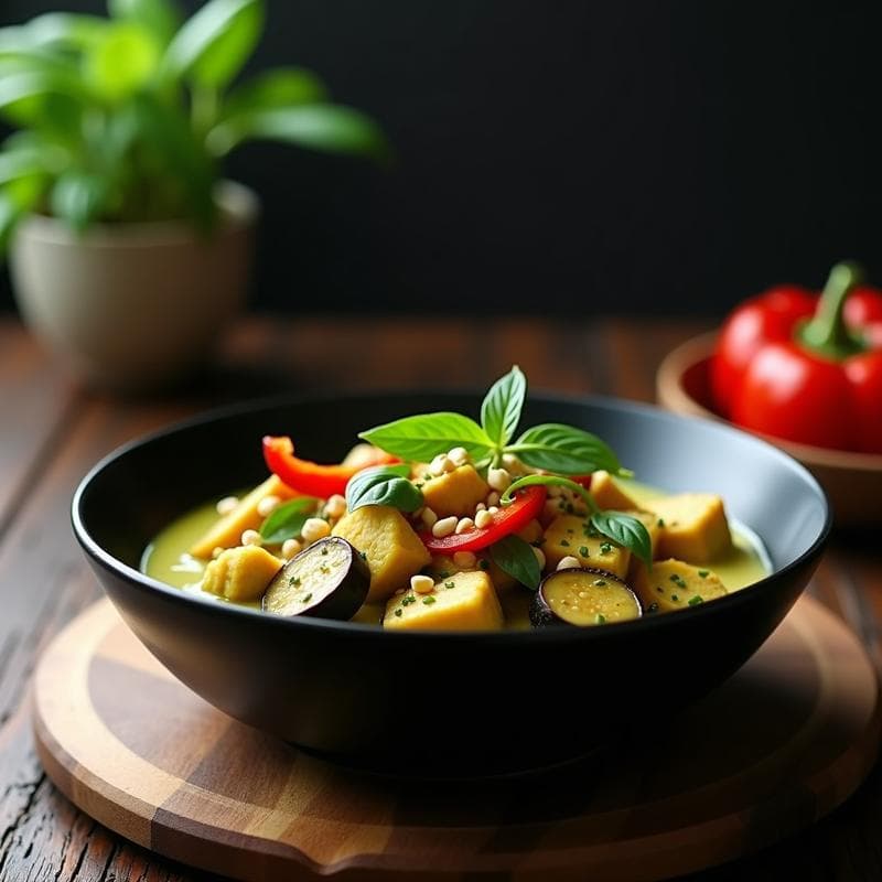 Curry Verde Vegano en Airfryer: Receta Tailandesa Express y Alta en Proteína