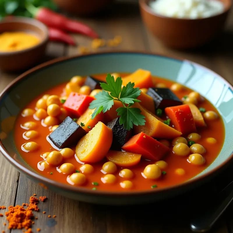 Curry de Verduras Ahumadas: Receta en Olla Lenta y Alta en Fibra