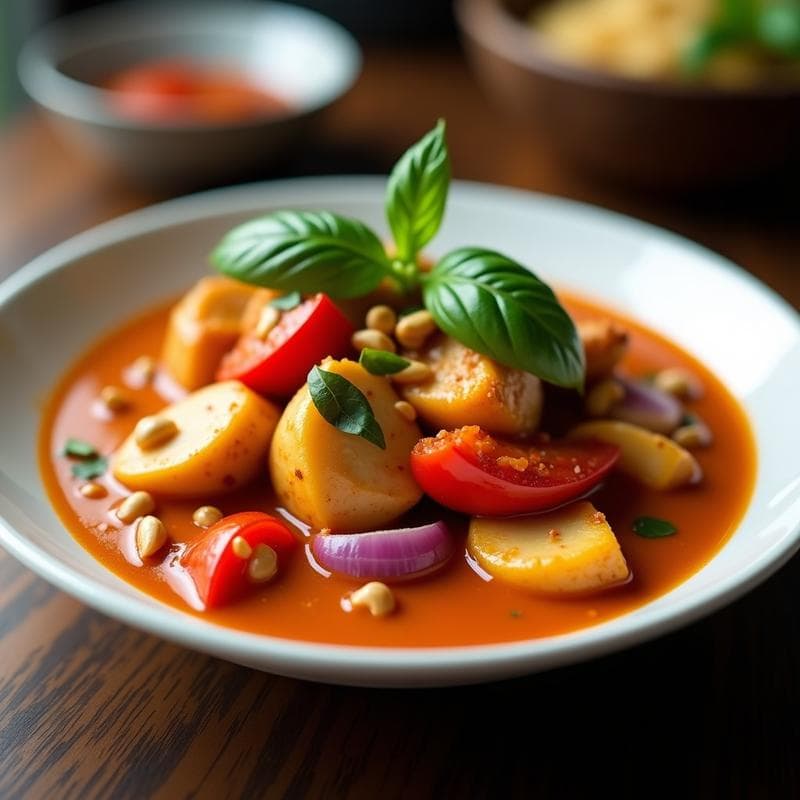 Curry Thai de Pollo al Verniz Agrio: Receta en Airfryer en 20 Minutos con Sabor Auténtico
