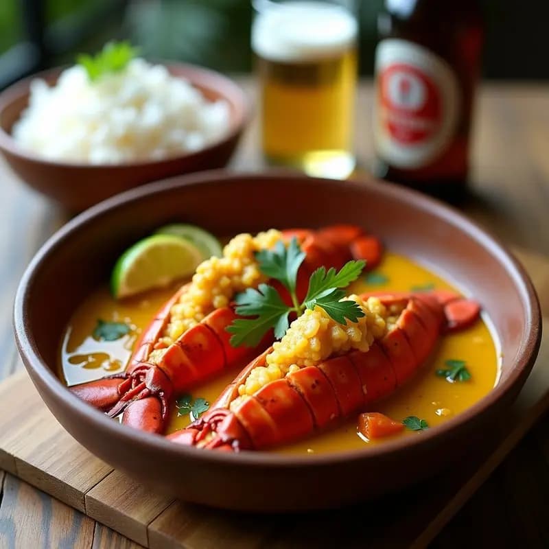 Currytail de Langosta al Estilo Trinidad y Tobago: Receta Caribeña Picante con Jengibre y Cúrcuma
