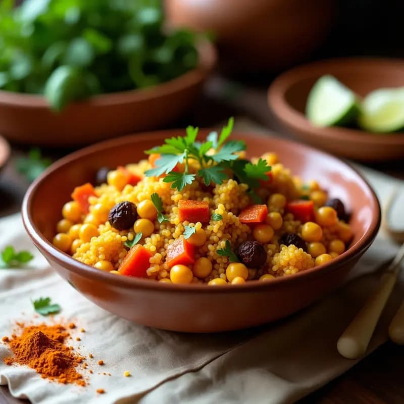 Cus Kus de Coliflor y Curry: Receta Marroquí Vegana y Sin Harina