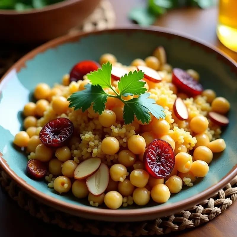 Cuscús de Garbanzos con Ciruelas y Almendras: Receta Marroquí Dulce-Salada en Thermomix