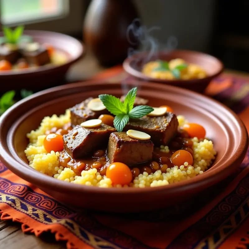 Cuscús Marroquí con Cordero y Albaricoques Secos: Receta Tradicional en Olla Exprés