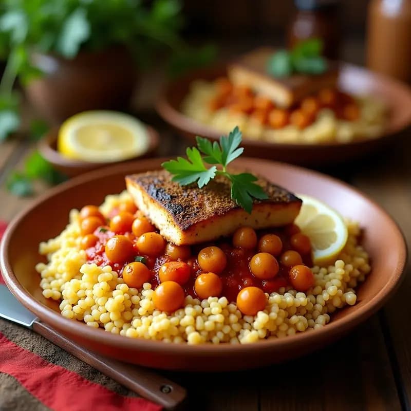Cuscús Marroquí con Garbanzos y Caballa: Receta Tradicional Alta en Omega-3
