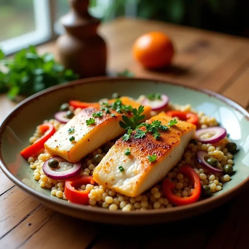 Cuscús con Merluza y Pimentón: Receta Marroquí de Pescado en 20 Minutos