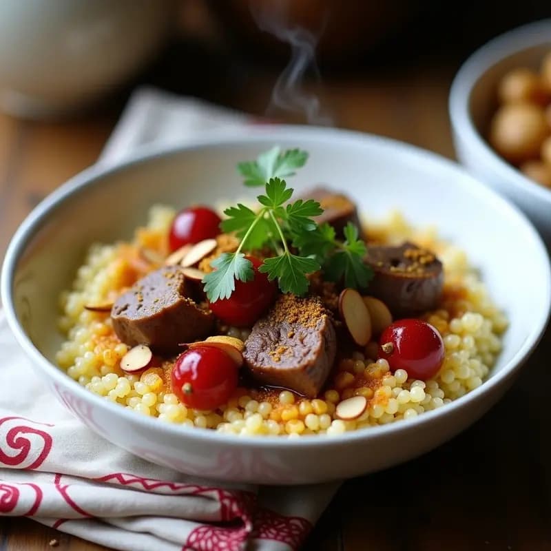 Cuscús de Quinoa con Cordero y Ciruelas: Receta de Oriente Medio con Toque Dulce