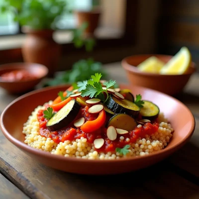 Cuscús con Verduras y Chile Harissa: Receta Túnez Alta en Fibra y Picante