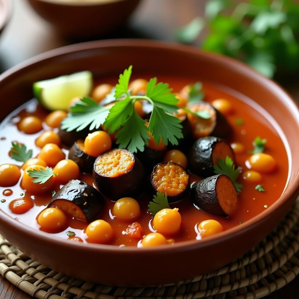 Dadyan Gyi de Berenjena y Garbanzos: Receta Birmana Vegana en Olla Lenta con Toque Picante