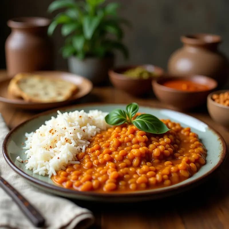 Dahl de Lentejas Rojas y Coco: Receta India Vegana en Thermomix con Especias Auténticas