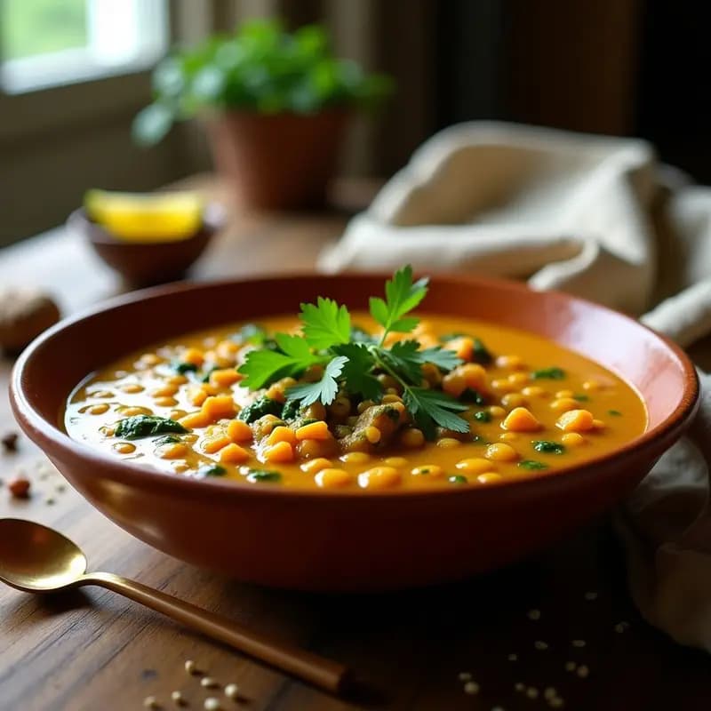 Dahl de Lentejas Rojas y Espinacas: Receta India Vegana y Rica en Hierro en 25 Minutos