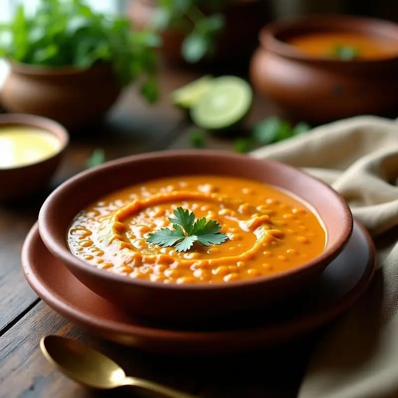 Dahl de Lentejas Rojas y Jengibre: Receta Sri Lankesa Vegana y Reconfortante