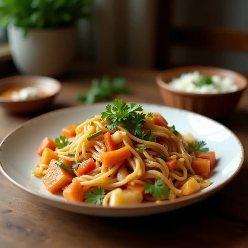 Dak Galbi Vegano de Seitán y Col: Receta Coreana Picante en Sartén