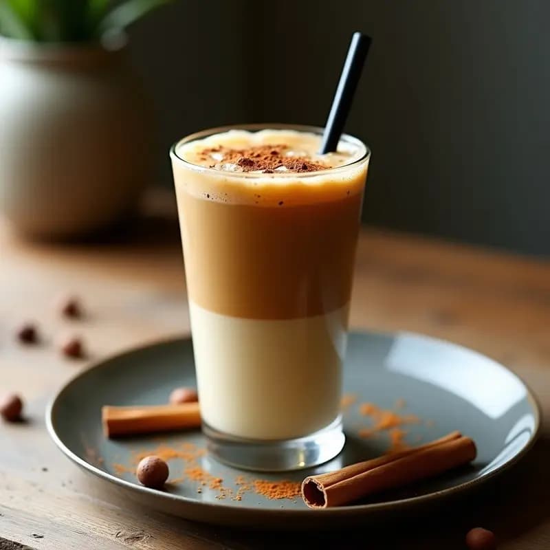 Dalgona Coffee con Especias de Cardamomo: Bebida Coreana Vegana y Sin Azúcar