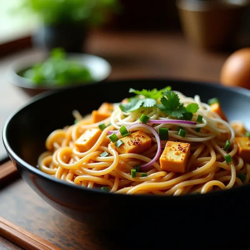 P担担面 (Dan Dan Noodles) Veganas con Sésamo y Cacahuete: Receta China Sin Gluten