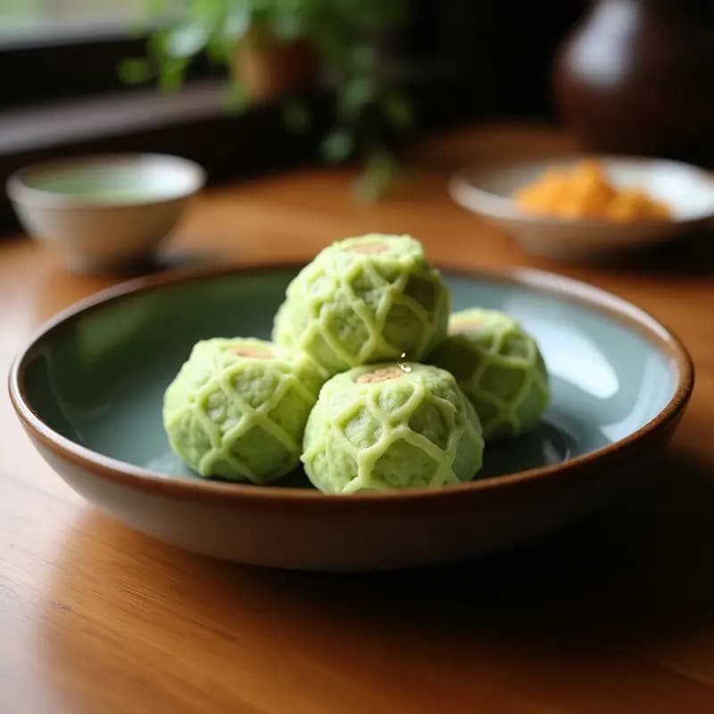 Dango Japonés de Matcha y Coco: Bocaditos Dulces Sin Horno y Veganos