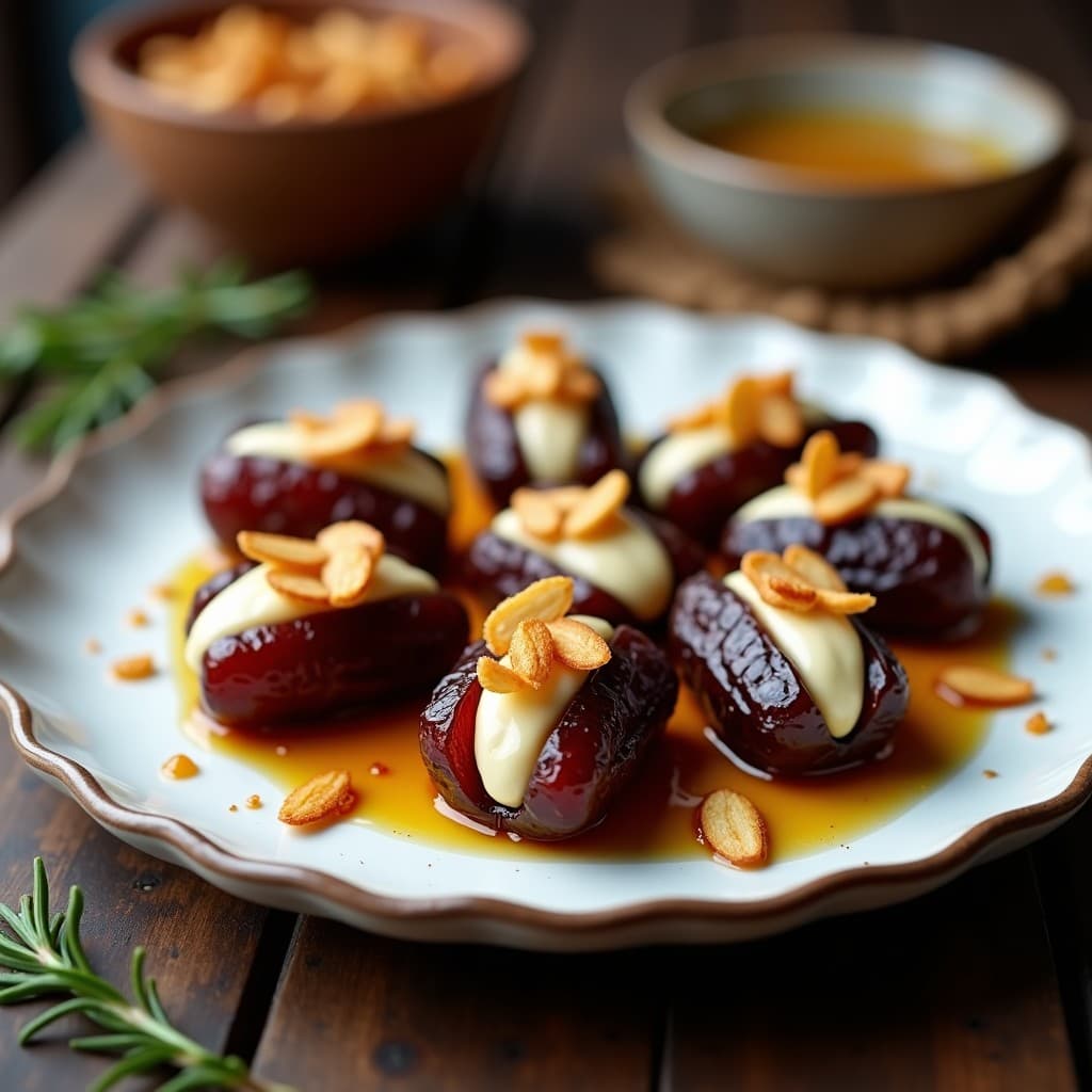 Dátiles Rellenos de Queso de Cabra y Pimentón de la Vera: Tapa Fusión Español-Árabe en 10 Minutos