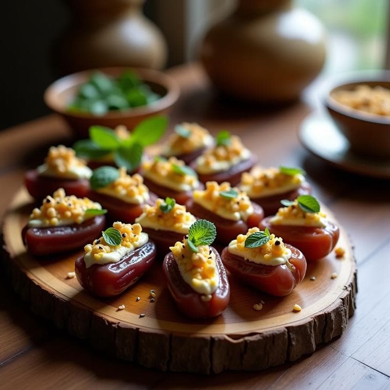 Dátiles Rellenos de Queso de Cabra y Nueces: Tapa Árabe Dulce-Salada en 10 Minutos