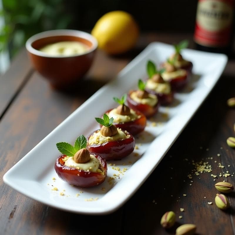 Dátiles Rellenos de Queso de Cabra y Pistacho: Aperitivo Persa en 10 Minutos