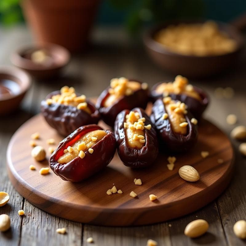 Dátiles Rellenos de Queso de Cacahuete y Chocolate 90%: Postre Keto Sin Azúcar en 10 Minutos