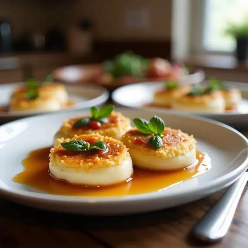 Deditos de Mozzarella Empanizados con Salsa de Marmite y Miel: Aperitivo Británico con Toque Dulce-Salado