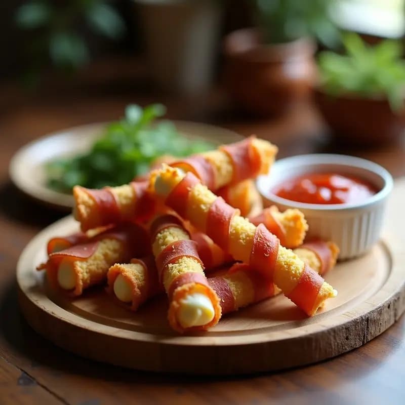 Deditos de Queso Mozzarella Empanizados con Jamón Serrano: Aperitivo que Desaparece en Segundos