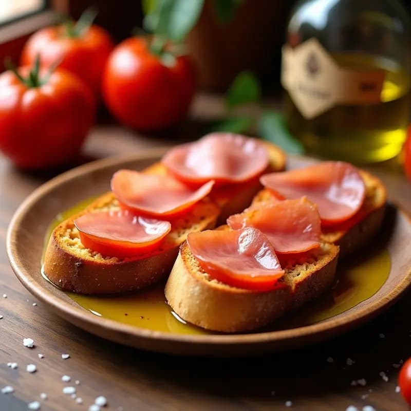 Desayuno de Pan con Aceite, Tomate y Jamón: Receta Cataluña para Empezar el Día