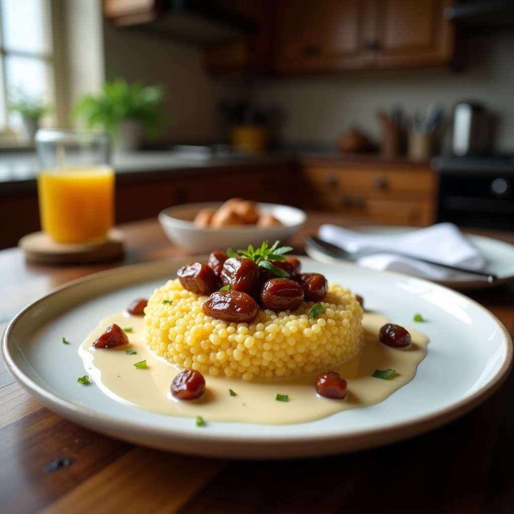 Desayuno de Sémola con Dátiles y Leche de Coco: Receta Árabe Dulce y Reconfortante en Thermomix