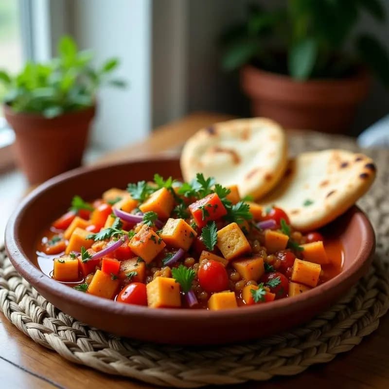 Desayuno Turco con Menemen de Tofu y Pan de Pita: Receta Vegana con Especias