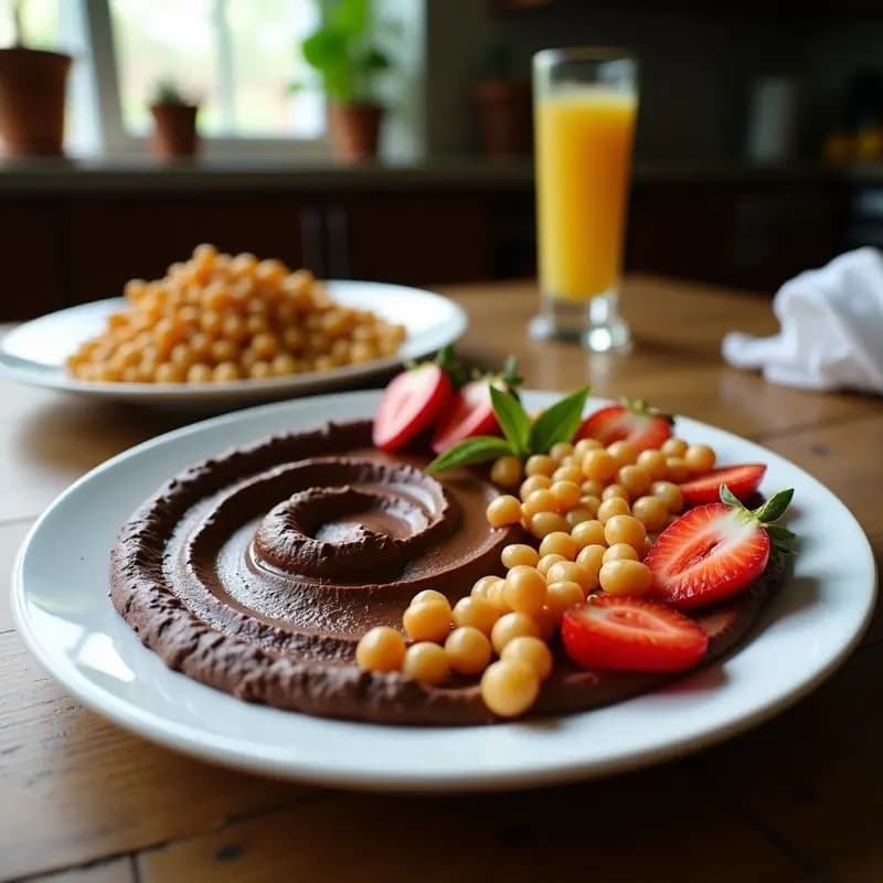 Dessert Hummus de Chocolate y Garbanzos con Frutos Secos: Postre de Oriente Medio Saludable