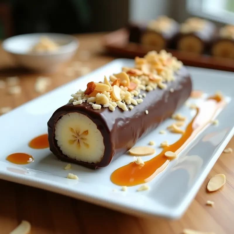 Dessert Sushi de Plátano y Chocolate: Postre Japonés con Toque Latino en 15 Minutos