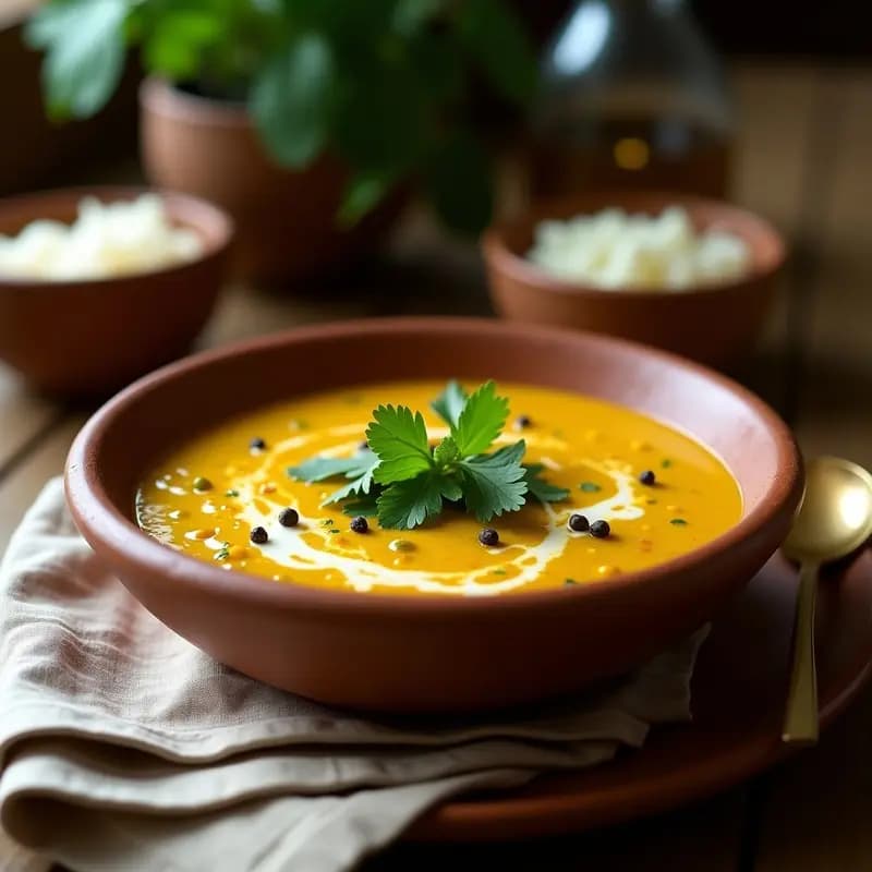 Dhal de Lentejas Amarillas con Espinacas: Receta India Vegana y Alta en Fibra