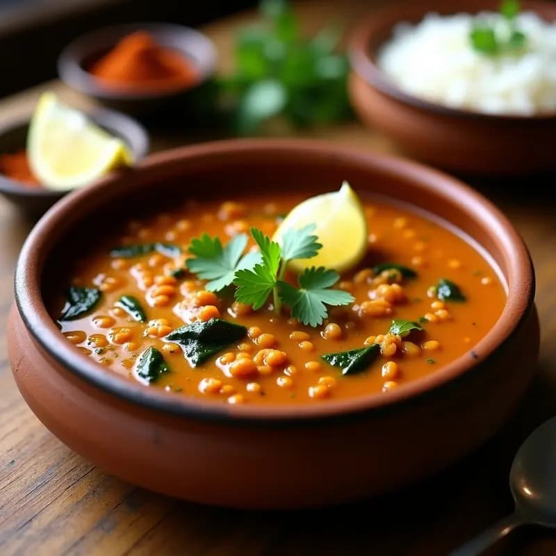 Dhal de Lentejas Rojas y Espinacas: Receta India Vegana con Toque de Limón