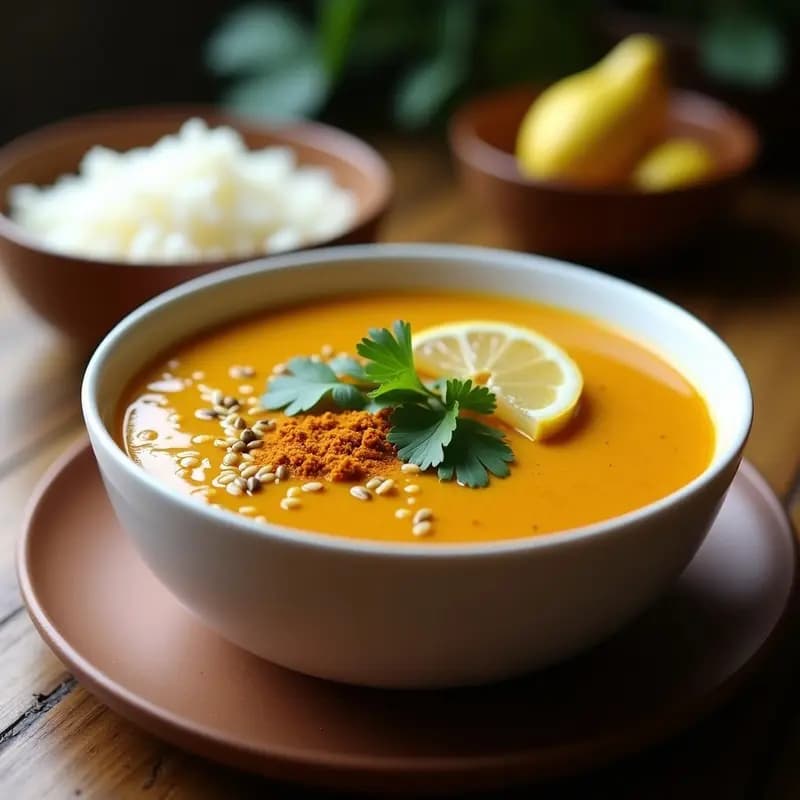 Dhal de Lentejas Rojos con Cúrcuma y Jengibre: Receta India Vegana en Olla Exprés