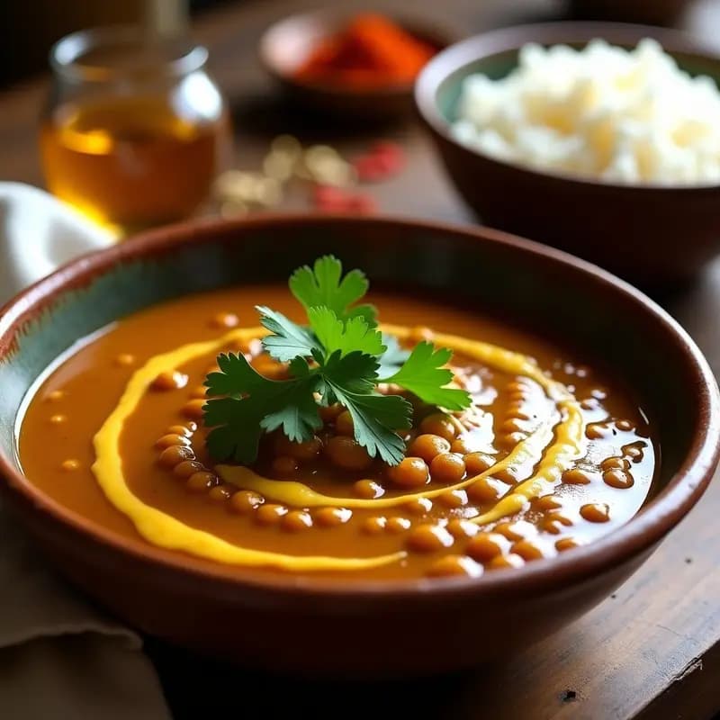 Dhal Makhani de Garbanzos Negros: Receta India Cremosa con Toque de Azafrán