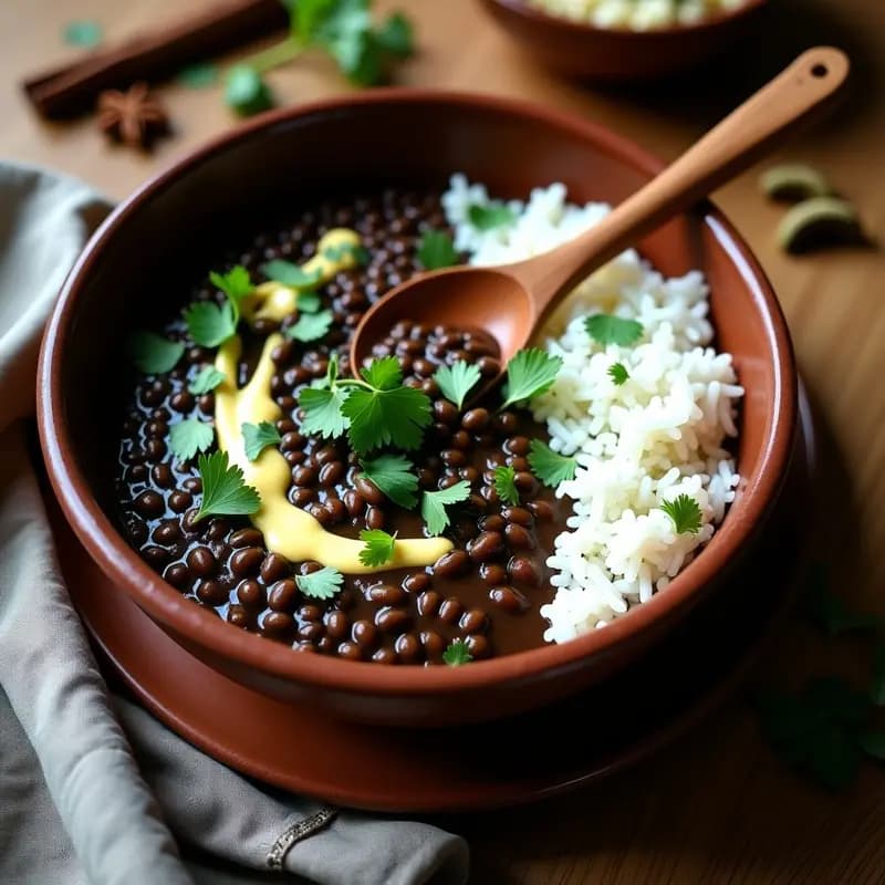 Dhal Makhani Vegano con Lentejas Negras: Receta India en Olla Exprés
