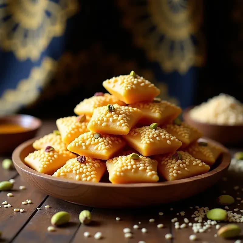 Diamantes de Sésamo y Miel: Dulce Persa Sin Horno y Crujiente