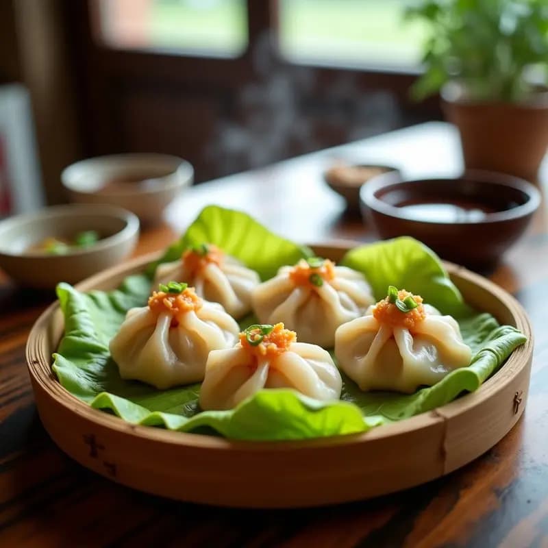 Dim Sum de Cerdo y Gambas al Vapor con Salsa Hoisin: Receta China en 20 Minutos