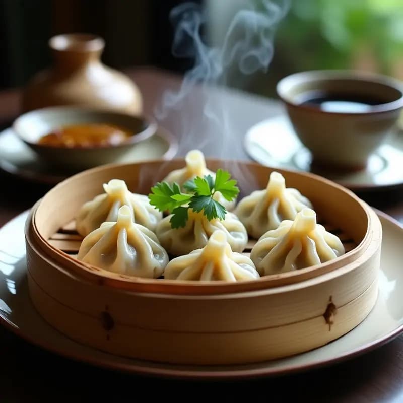 Dim Sum de Champiñones y Bambú: Receta China Vegana al Vapor