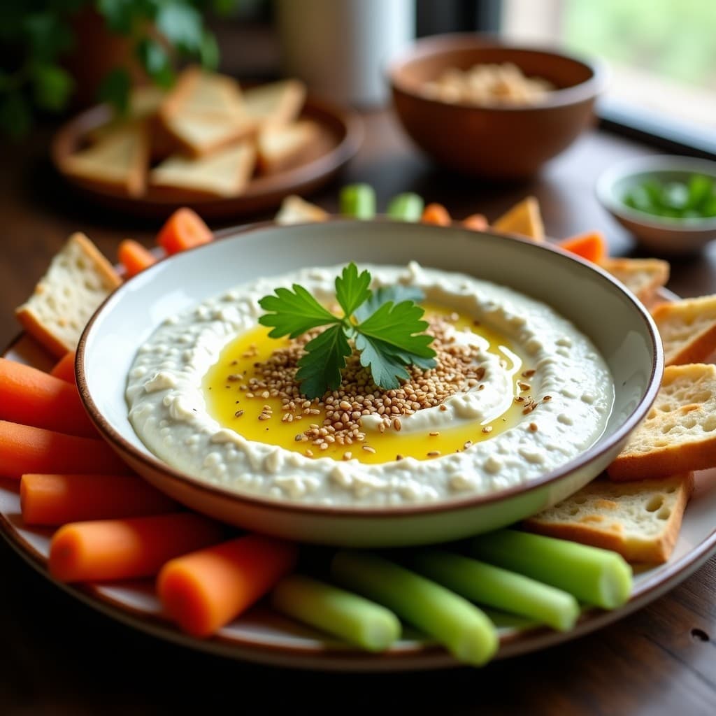 Dip de Berenjena Ahumada y Yogur de Soja con Aceite de Oliva: Entrante Vegano y Sin Lactosa