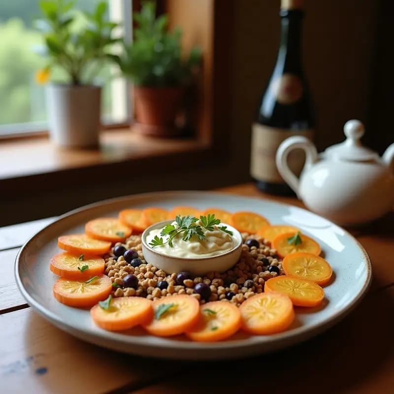 Dip de Berenjena Asada con Granos de Granada y Comino: Receta Libanesa Sin Horno
