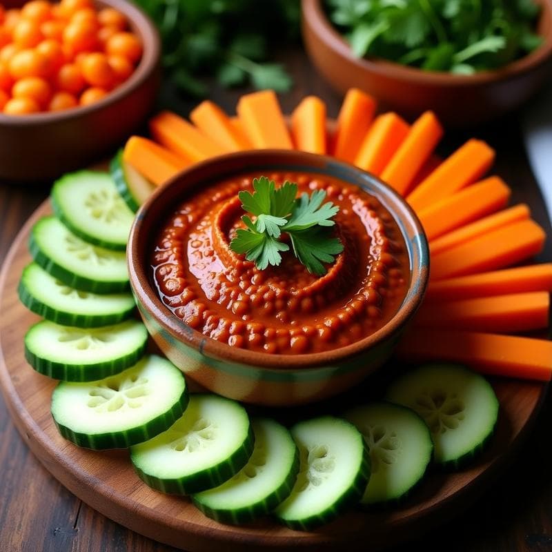 Dip de Garbanzos Negros y Achiote con Crudités de Jicama: Receta Mexicana Vegana y Sin Cocción