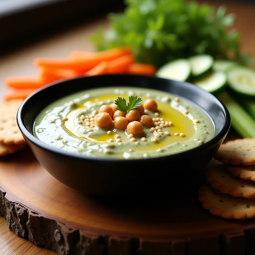 Dip de Garbanzos y Algas Wakame: Aperitivo Japonés Vegano con Toque Umami