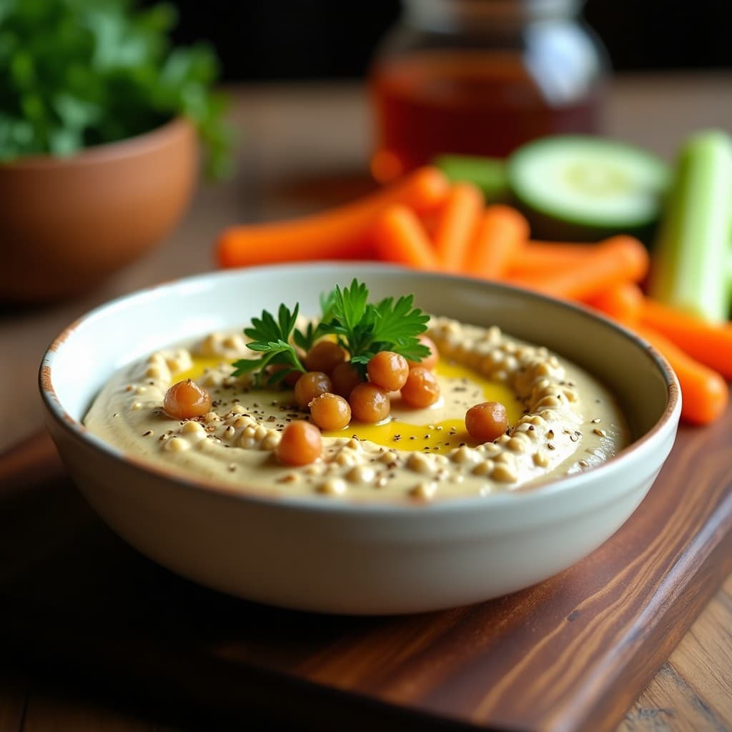 Dip de Garbanzos Asados con Ajo Negro: Aperitivo Español Crudivegano