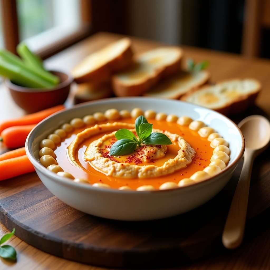 Dip de garbanzos blancos y pimentón de la Vera: Aperitivo Español con Toque Picante