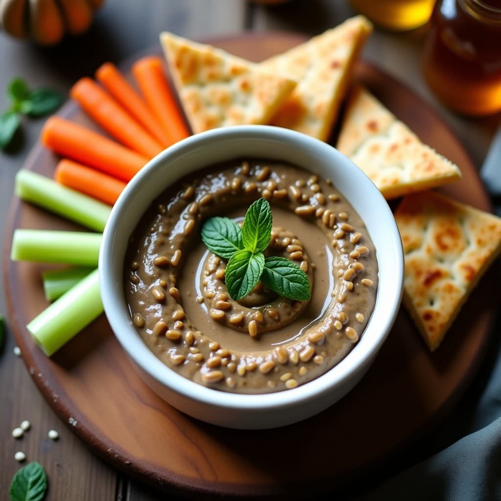 Dip de Lentejas Beluga y Ajo Asado: Aperitivo Libanés con Toque Cremoso en Thermomix