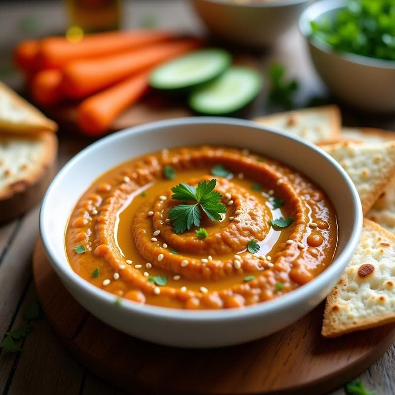 Dip de Lentejas Rojos con Comino y Limón: Receta Árabe y Alta en Proteína