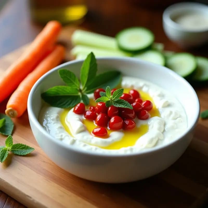 Dip de Yogur Griego y Mentolados Piquillos Asados: Aperitivo Español Keto