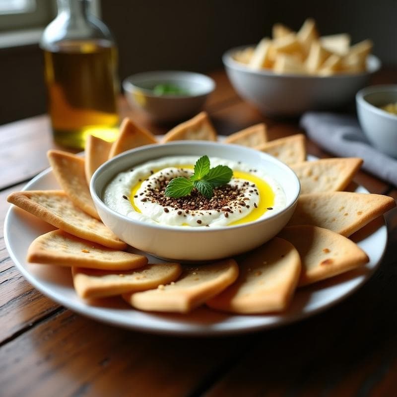Dip de Yogur Griego y Za’atar con Pan de Pita Integral: Receta Libanesa en 10 Minutos